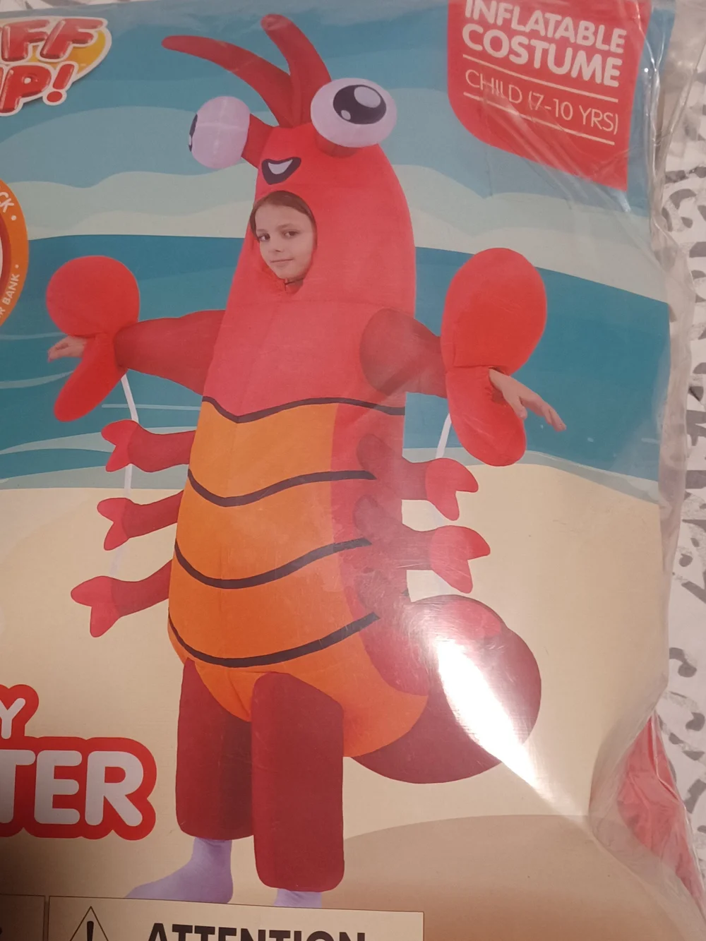Kids Inflatable Lobster Costume - Red & Orange